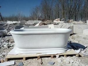 Bañera en forma ovalada <span class=keywords><strong>de</strong></span> mármol blanco sólido - Product Image 5