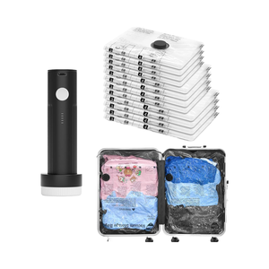 Sacs de voyage <span class=keywords><strong>sous</strong></span> <span class=keywords><strong>vide</strong></span> personnalisés, lot de 12 pièces (3XL/3L/3M/3S), pompe électrique - rangement compact et portable pour vêtements - Product Image 1