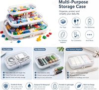 Étuis rigides transparents en PET avec fermeture éclair, pochettes transparentes à double fermeture éclair, ensemble de 3 pièces, organisateur portable pour voyages et rangement de jouets