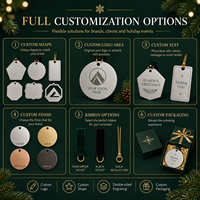 Cadeaux d'entreprise OEM pour clients, employés, événements festifs, ornements de Noël en acier inoxydable 304 gravés au laser, logo personnalisé en gros