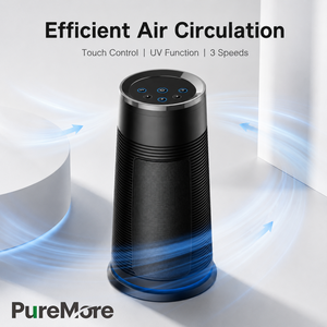 Purificatore d'Aria Intelligente con Filtro HEPA e Funzione <span class=keywords><strong>UV</strong></span>, 3 Velocità, Design Portatile per Casa, Ufficio e Camera da Letto - Product Image 5