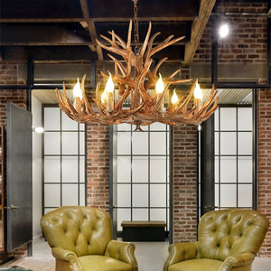Lustre moderne en fer forgé avec pampilles en résine, suspension réglable en métal pour la maison, le hall d'hôtel, le <span class=keywords><strong>restaurant</strong></span>, blanc chaud - Product Image 5