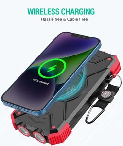 Batterie externe <span class=keywords><strong>solaire</strong></span> 10 000 mAh étanche avec charge rapide 15 W, <span class=keywords><strong>chargeur</strong></span> sans fil, triple <span class=keywords><strong>USB</strong></span> Type-C et lumière LED – Meilleure vente aux États-Unis - Product Image 2