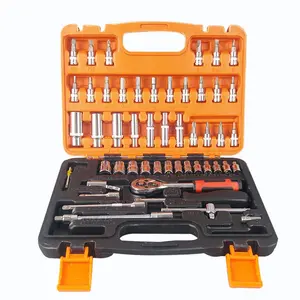 53-in-1 multi-function hand tool or metric socket 1/4 inch ratchet screwdriver handle set auto repair tool hand wrench set