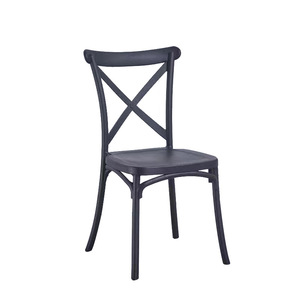 Chaises de chambre d'hôtel chaise moderne en résine à dossier croisé table à manger de jardin et ensemble de chaises pour villa hôtel - Product Image 3