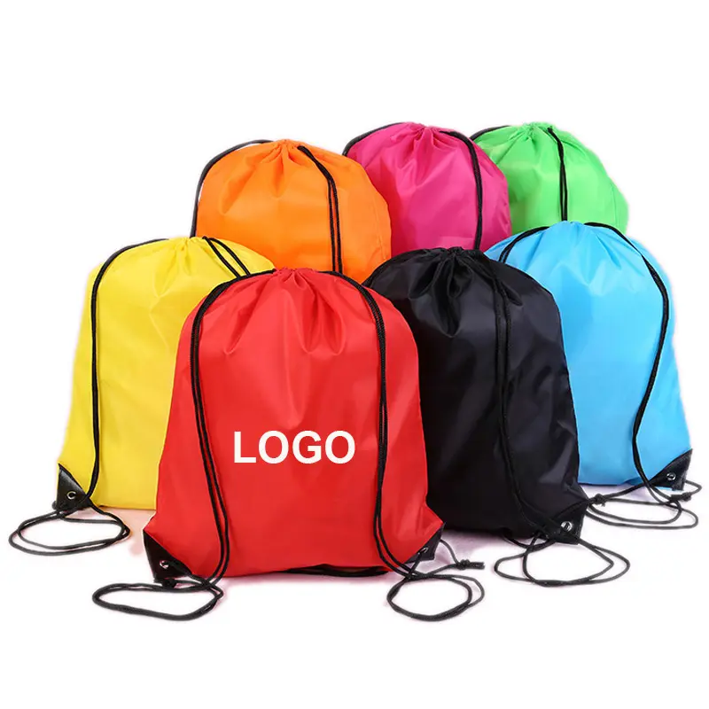 Wholesale Polyester Backpacks Draw String Bag Custom Logo Waterproof Nylon Drawstring Bags With Sports Drawstring Bag