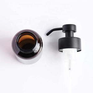 Ensemble de bouteilles de distributeur de savon en verre ambré 250ml 400ml rechargeables écologiques pompe en nickel brossé or mat pour salle de bain de luxe - Product Image 4