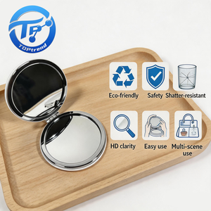 Custom Logo Folding Makeup <b>Mirror</b> Pocket Compact <b>Mirror</b> Two Sided 1X 2X <b>Magnifying</b> Acrylic Travel <b>Mirror</b> for Gift Wholesale OEM - Product Image 1