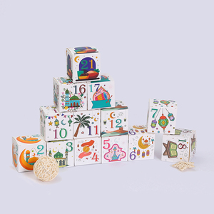 กล่องของเล่นปฏิทินนับถอยหลังรอมฎอน 623271 - ขนาด 37.5x15x24.5 ซม. ของตกแต่งสำหรับเด็กมุสลิมแบบมีปฏิสัมพันธ์สนุกสนานพร้อมหน้าต่างโปร่งใส - Product Image 2