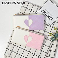 Dompet Panjang Wanita Gaya Korea Terbaru dengan Banyak Slot Kartu dan Penutup Ritsleting, Lapisan Poliester, Merek Dongxin