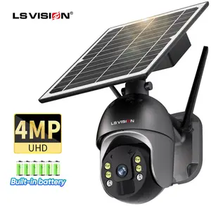 Камера видеонаблюдения LS VISION ptz, беспроводная Поворотная ip-камера lpr с питанием от солнечной батареи, активный пиксель, 4g