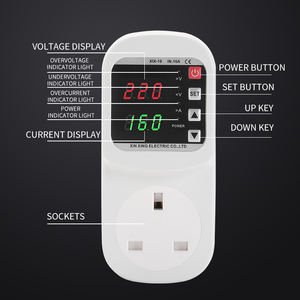 Ayarlanabilir 16A otomatik voltaj akım koruyucu soket güç dalgalanma koruyucusu İngiliz AC 220V endüstriyel güney afrika için ab - Product Image 4