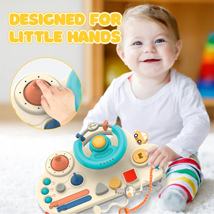 Jouet éducatif de voyage pour tout-petits, volant de direction, jouet de conduite, planche d'activités sensorielles Montessori - Product Image 4
