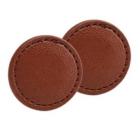Marqueur de balle de golf magnétique en cuir PU marron fait main, logo personnalisé, tendance, portable, 4 cm, utilisation intérieure/extérieure, accessoires de golf OEM/ODM