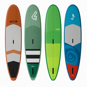 Planche de surf longboard rétro personnalisée, design classique Malibu Log, avec EPS, époxy et fibre de verre, pour le surf et la pratique sur la plage - Product Image 1