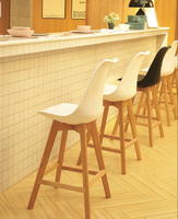 Cuisine maison salle à manger chaise tabouret haut chaises de bar jambe en bois chaise en plastique