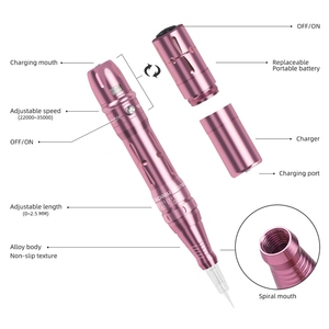 Wireless <b>Electric</b> PMU Machine Pen <b>Kit</b> with 10 Cartridges 2 Batteries for Eyebrow Microshading - Product Image 4