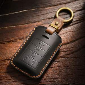 Funda de Cuero para Llaves de Auto, Bolsa para Llaves Inteligentes de Autos Cadillac CTS/XTS Antiguos, Estuche de Cuero Genuino Hecho a Mano - Product Image 1