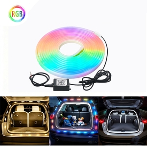 Bande lumineuse LED flexible en silicone RGB haute luminosité universelle de 4 m pour l'éclairage ambiant du coffre, accessoires automobiles - Product Image 1