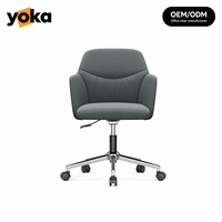 Vente directe usine Nouvelle chaise de bureau pivotante en tissu moderne, chaise de travail ergonomique personnalisée avec roulettes pour l'école, la maison et le bureau