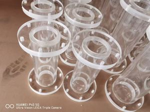 Tube acrylique transparent avec anneau de fixation rond en PMMA, moulage industriel, taille personnalisée - Product Image 2
