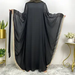 नई आगमन काले इस्लामी लंबी आस्तीन Abaya दुबई डिजाइन ईद मामूली Khimar हिजाब Abaya इस्लामी प्रार्थना कपड़े