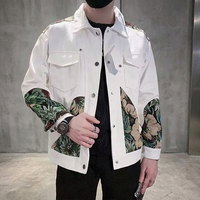 Blouson Bomber Homme Tendance Coréenne Printemps-Automne, Nouvelle Mode Décontractée, Col Rabattu, Polyester Épais, Manches Longues, Broderie Frontale