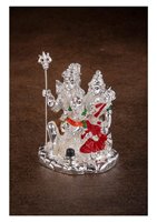 Statue de Shiv Parivar de 3,75 pouces, plaquée argent, faite à la main, multi-pièces, pour la décoration de la maison, des mariages, des Puja, spirituelle et religieuse