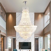 Salon de luxe lustre en cristal projet escalier Villa Duplex bâtiment grand lustre moderne salle à manger suspension