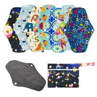 Serviettes hygiéniques réutilisables écologiques, lavables, imperméables, respirantes, en charbon de bambou, pour femmes