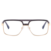 Nouveau classique carré Double pont lunettes cadre hommes Anti bleu lunettes luxe haute qualité montures optiques