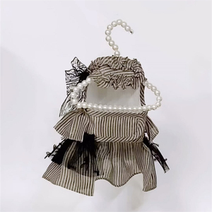 Ropa Vintage para mascotas, vestido con volantes de encaje con capas a rayas para perros pequeños y niñas, vestido de fiesta femenino, ropa de <span class=keywords><strong>Chihuahua</strong></span> de Pomerania - Product Image 5