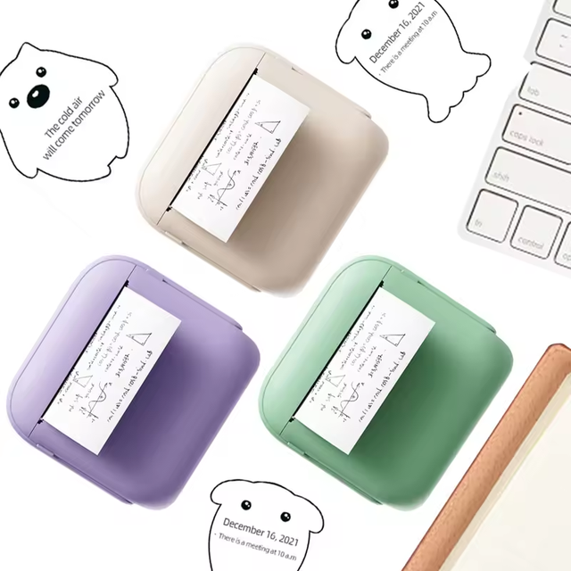 BT Wireless Connectivity Mini Portable Printer Connect to Mobile Phones Small Portable Home Photo Label Printer