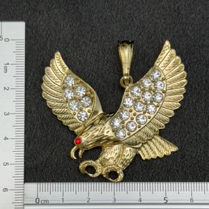 Оптовая продажа, мужские ювелирные изделия из меди, 14 карат, позолоченный Классический кулон с 9 объемными мощными животными, большим орлом, цирконием, агуила, кольганте - Product Image 4