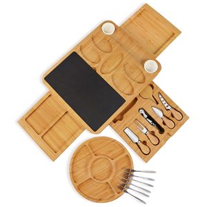 Juego de Tabla de Quesos de Bambú Creativo con Cuchillos y Herramientas, Bandeja Multifuncional para Servir en la Cocina - Product Image 2