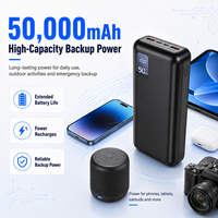 Batterie externe haute capacité 50000 mAh avec chargeur rapide 22,5 W et écran LED numérique pour smartphone, livraison gratuite depuis l'entrepôt allemand