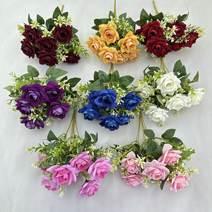 Fábrica de Flores Meiyu, Rosa Artificial de Felpa de 7 Cabezas, Flor Artificial para Decoración de Bodas, Hogar y Fotografía - Product Image 2