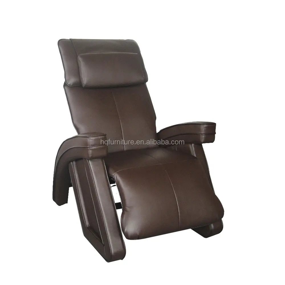 Brown PU Fabric Reclining chair is removable by head with PVC material zero gravity massage