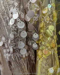 Custom ultime Swiss Voile pizzo africano tessuto con paillettes con ricamo tessuto di pizzo per il vestito per le donne indumento da sposa