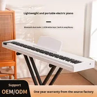 Teclado de Piano Eléctrico para Principiantes Adultos Uso Doméstico Teclado Contrapesado de Madera de 88 Teclas 100 Ritmos 1000 Tonos Auriculares de 3.5mm