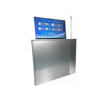 Mesa Elevadora para Monitor Plateada al por Mayor con Micrófono para Presentaciones, Video y Equipos Informáticos para Conferencias