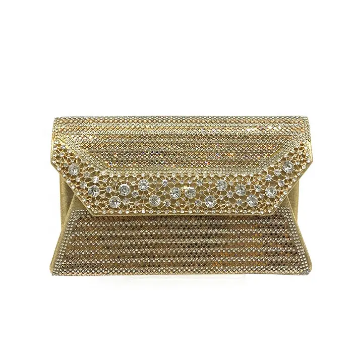 Pochette de luxe à clous, enveloppe en or, design indien, pour femmes, sacs de soirée pour fête de mariage