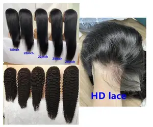 Perruques Full Lace Frontal Wigs sans colle péruviennes 13x4 13x6 Hd, cheveux humains ondulés, 360