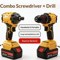 Kit combiné sans fil 21V, perceuse électrique et tournevis, compatible avec la batterie DeWalt 20V, avec 2 batteries pour les travaux sur site