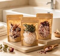Garam Mandi Himalaya Brineblum dengan Bunga Kering & Minyak Esensial Mawar untuk Bak Mandi di Rumah, Rendam Mandi Spa yang Menenangkan