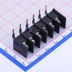 KF25R-7.62-6P Barrier Terminal Block Bent Lead Through Hole,P=7.62mm Connector Two Sides 7.62mm 1x6P Right Angle Pin - Product Image 1