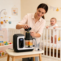 Baphiya 5-in-1 Pengolah Makanan Bayi, Pengukus & Blender dengan Daya 300W Bebas BPA Garansi 1 Tahun untuk Makanan Bayi Sehat Buatan Rumah