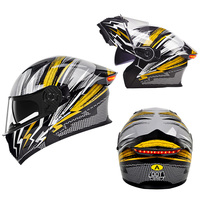 Casque de moto modulaire en promotion, double visière, ABS, feu arrière LED, logo personnalisé, homologué DOT, toutes saisons, usine AD