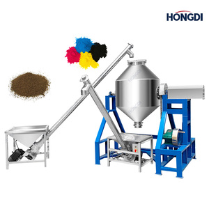 Línea de Producción de Mezcla de Doble Cono HONGDI con Elevador de Tornillo Agitador para Alimentos y Productos Químicos, Motor Automático de 3 kW, Capacidad de 500L - Product Image 2