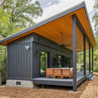 Villa moderne préfabriquée de luxe de 40 pieds Maison préfabriquée de luxe avec salle de sport à l'arrière Studio bureau pour la Pologne